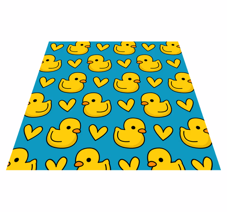 Alfombra vinilo baño patrón de patitos - TenVinilo