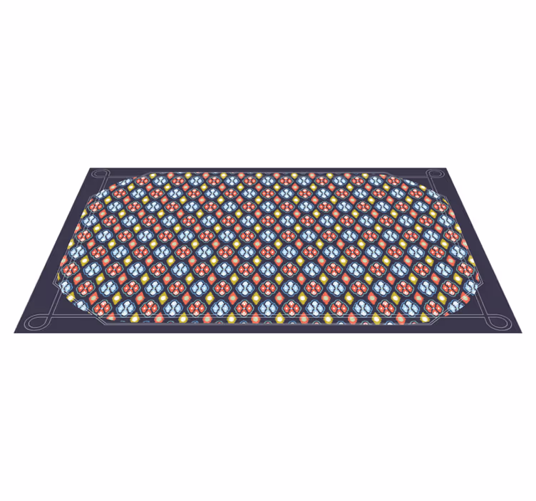 Alfombra vinílica entrada composición de mosaico colorido - TenVinilo