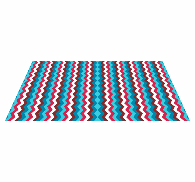 Alfombra vinílica geométrica patrón de onda en zigzag - TenVinilo