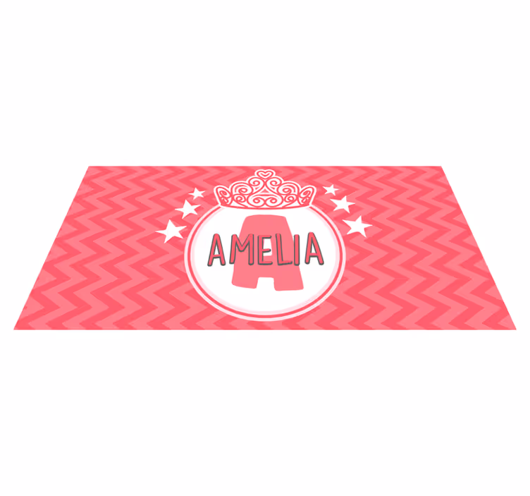 Alfombra vinílica infantil emblema del nombre de la princesa - TenVinilo