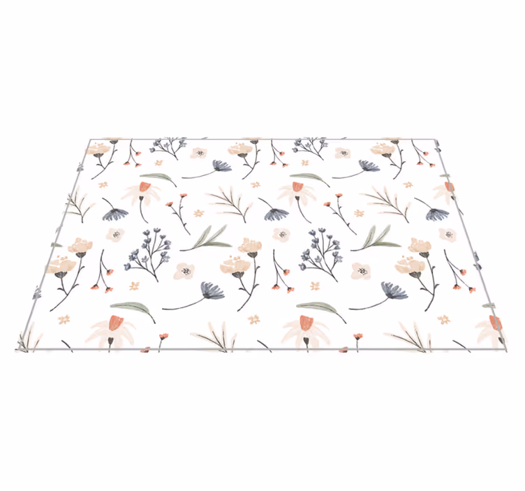 Alfombra vinilo salón elemento botánico floral - TenVinilo