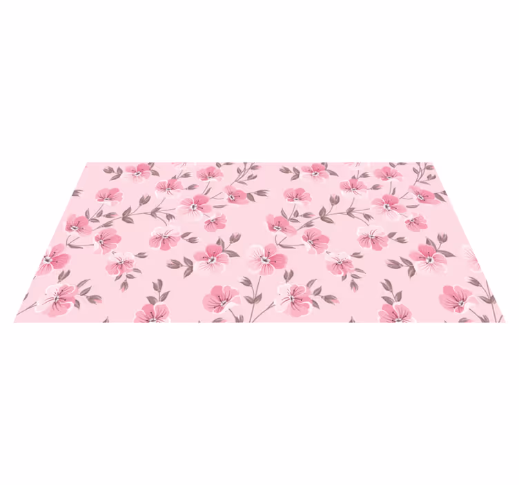 Alfombra vinílica flores armonía floral rosa - TenVinilo