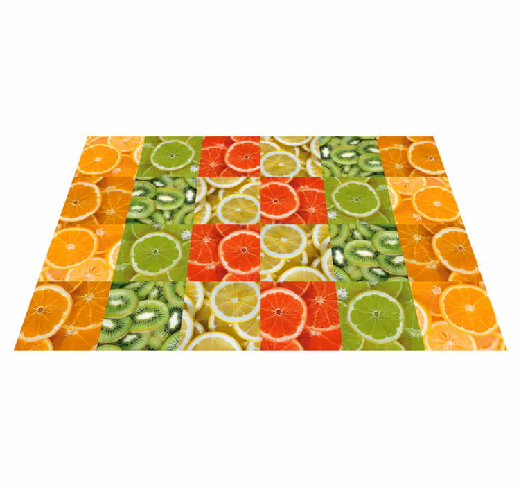 Alfombra vinilo cocina mosaico de rodajas de cítricos - TenVinilo