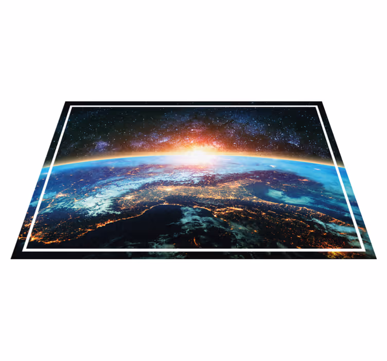 Alfombra vinílica mapamundi vista planetaria - TenVinilo