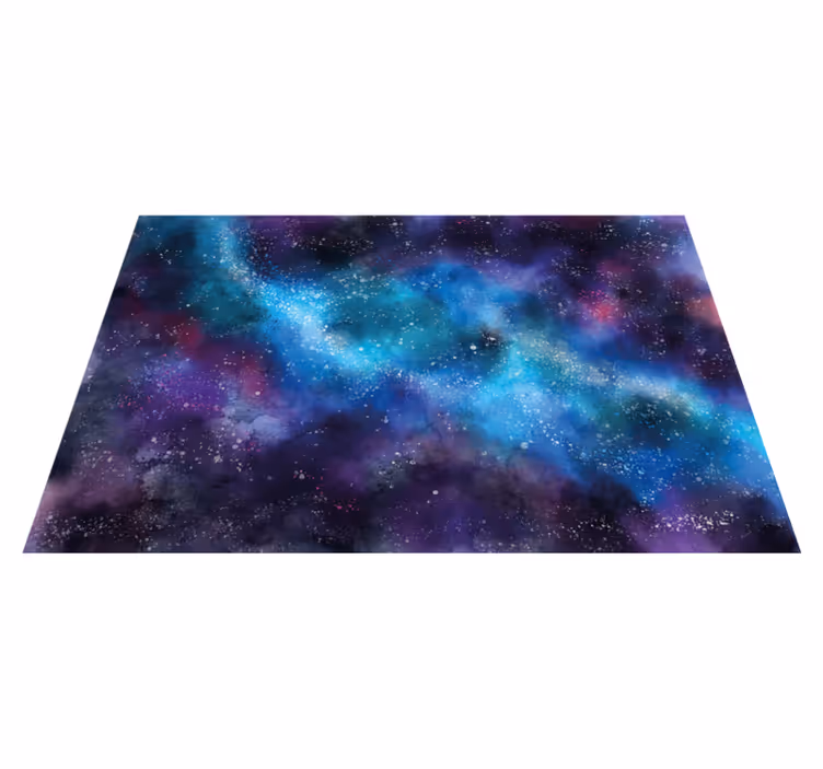 Alfombra vinílica salón lugar morado y azul - TenVinilo