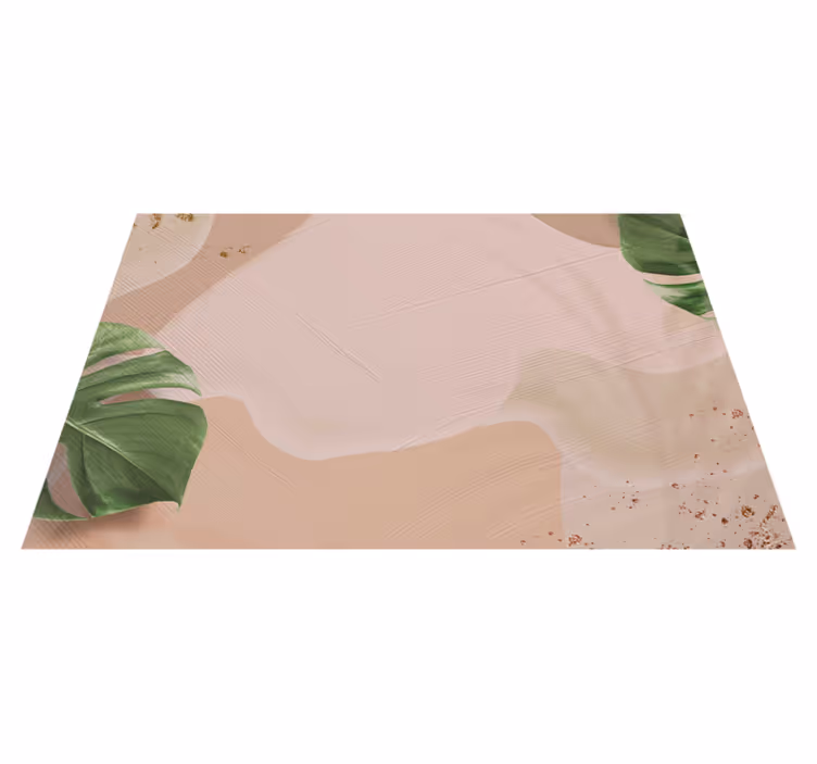 Alfombra vinilo salón rubor de hojas tropicales - TenVinilo