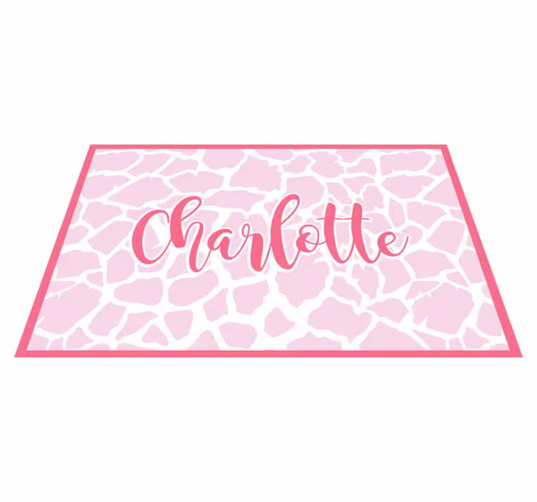 Alfombra vinílica personalizable diseño de vaca rosa - TenVinilo