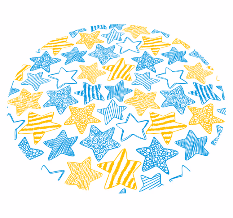 Alfombra vinílica estrellas diseño amarillo y azul - TenVinilo