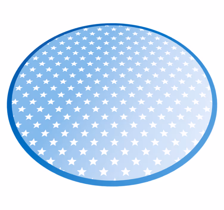 Alfombra vinílica infantil estrellas patrón circular azul - TenVinilo