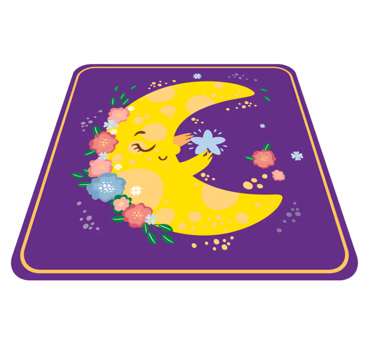 Alfombra vinílica estrellas alegre flor de luna - TenVinilo