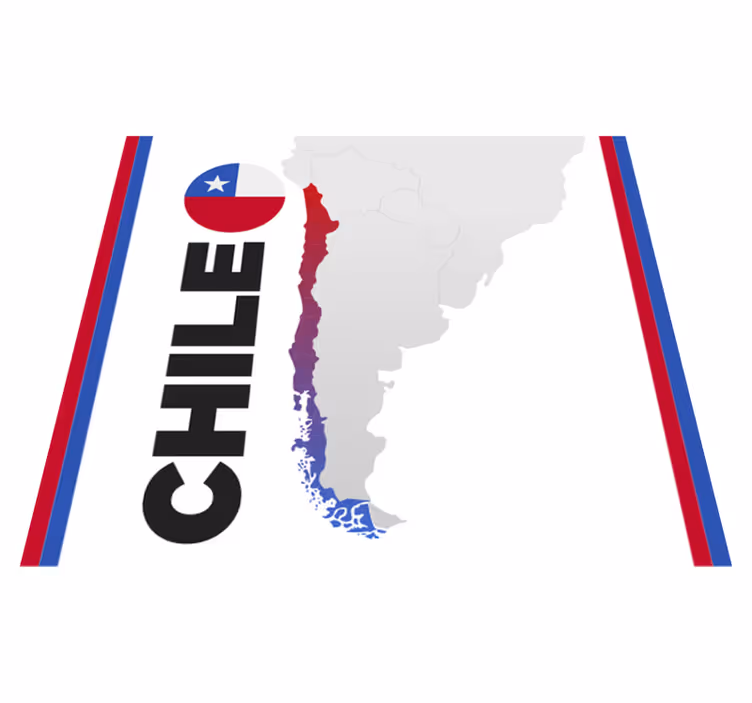 Alfombra vinílica mapamundi mapa de chile - TenVinilo