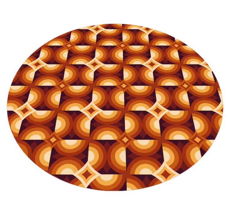 Alfombra vinílica geométrica patrón de círculo vibrante - TenVinilo