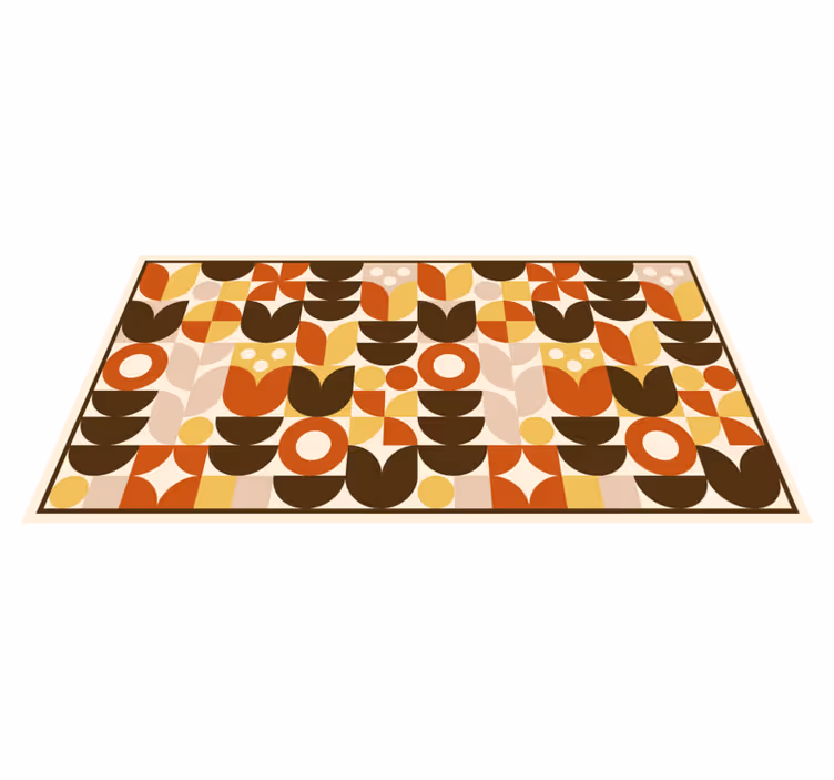 Alfombra vinílica geométrica patrón de formas atrevidas - TenVinilo