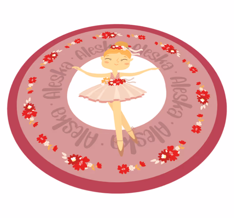 Alfombra vinílica infantil princesa bailarina personalizable - TenVinilo