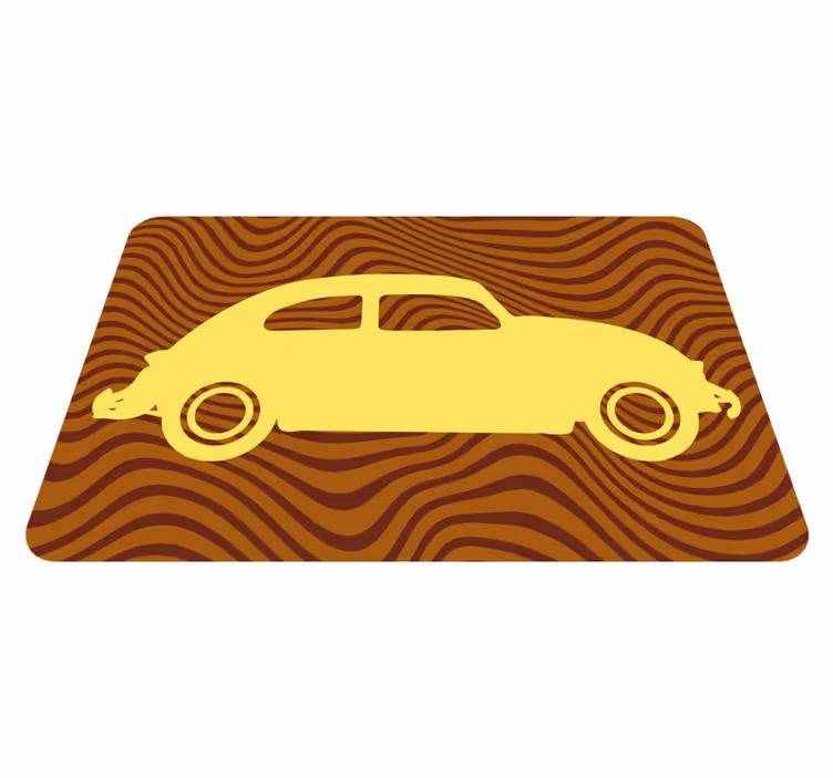 Alfombra carretera silueta de coche clásico - TenVinilo