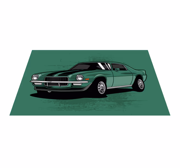 Alfombra carretera vista de coche clásico - TenVinilo