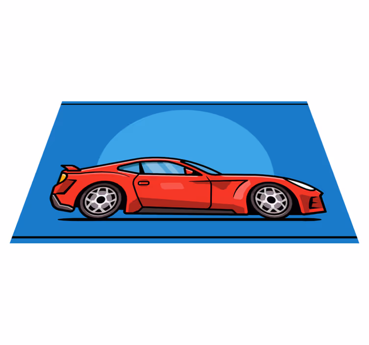 Alfombra vinílica juvenil coche deportivo rojo - TenVinilo