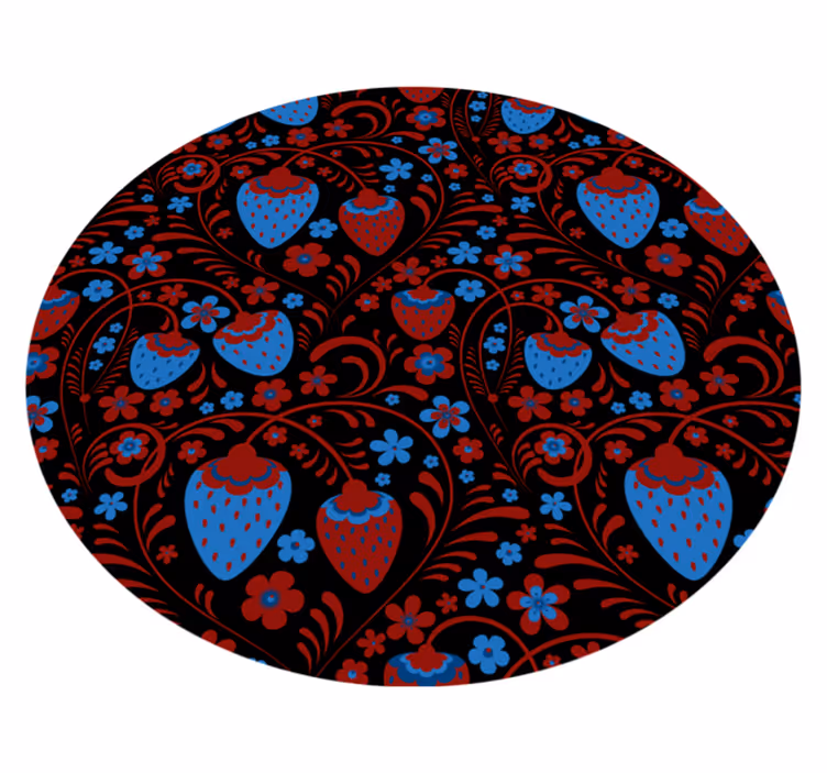 Alfombra vinilo cocina arreglo floral de fresas - TenVinilo