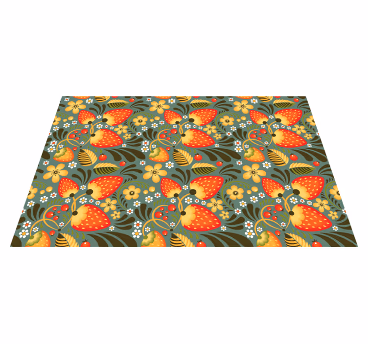Alfombra vinilo cocina patrón floral brillante - TenVinilo
