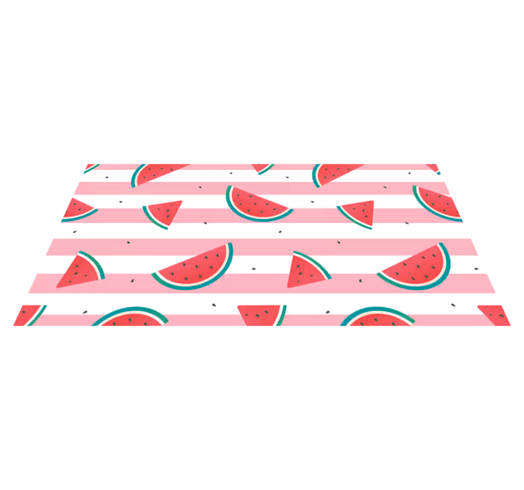 Alfombra vinilo cocina ilustración de una rodaja de sandía - TenVinilo