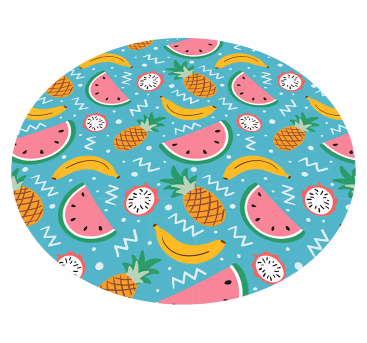 Alfombra vinilo cocina diversión de frutas tropicales - TenVinilo