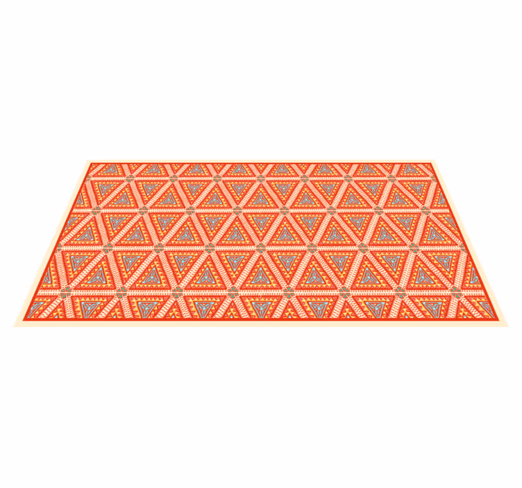 Alfombra vinílica étnica elemento triangular animado - TenVinilo