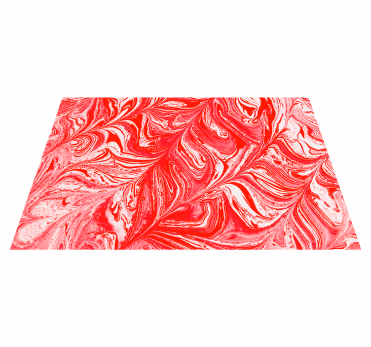 Alfombra vinílica textura patrones rojos arremolinados - TenVinilo