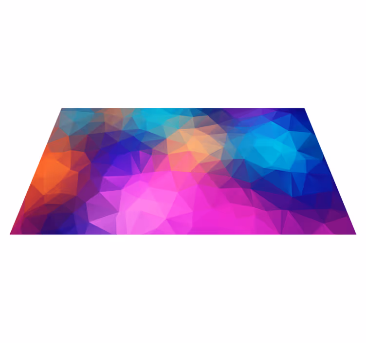 Alfombra vinílica moderna formas poligonales de colores - TenVinilo
