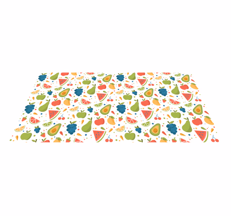 Alfombra vinilo cocina patrones de frutas de colores - TenVinilo