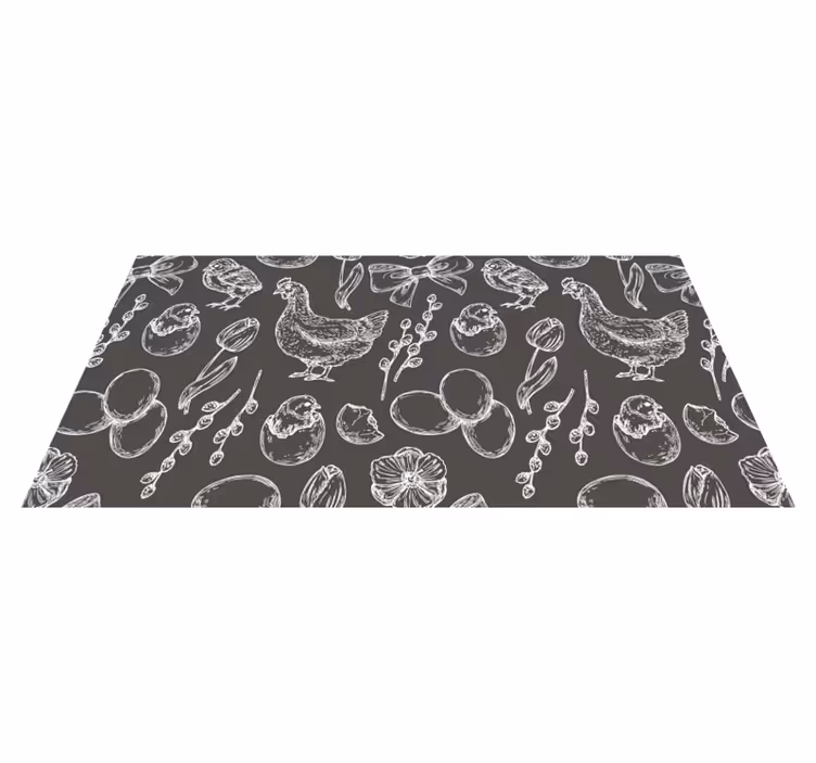 Alfombra vinilo cocina encantadores motivos de granja - TenVinilo