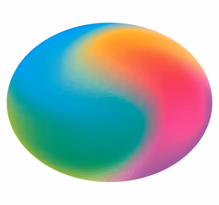 Alfombra vinílica redonda esfera de degradado colorido - TenVinilo