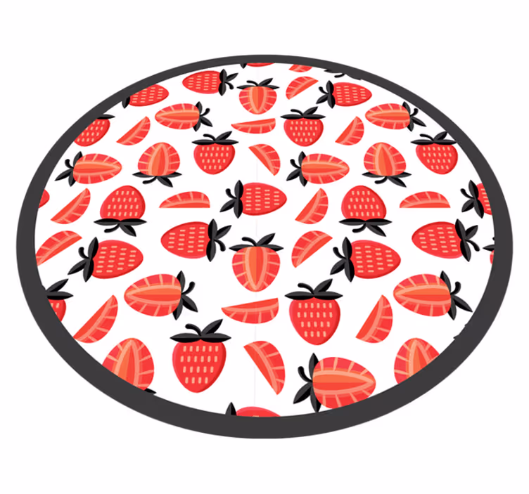 Alfombra vinilo cocina ilustración de fresa - TenVinilo