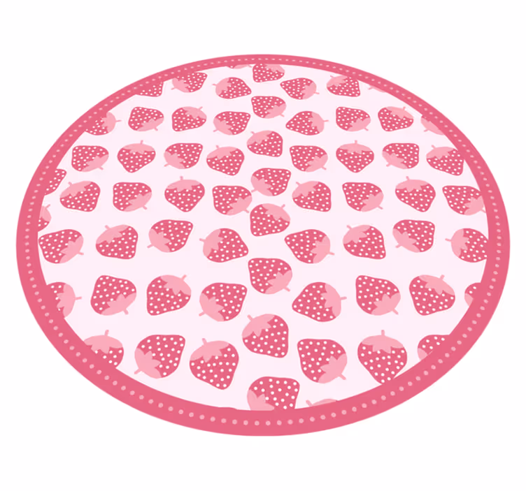 Alfombra vinilo cocina patrón de fresa dulce - TenVinilo