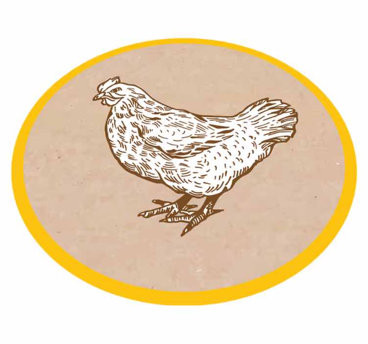 Alfombra vinílica animales ilustración de pollo - TenVinilo
