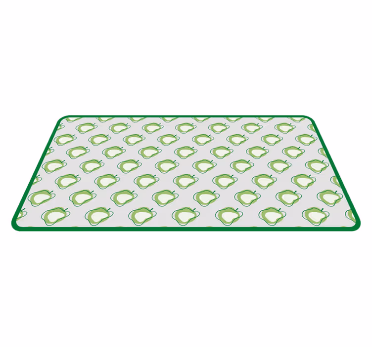 Alfombra vinilo cocina patrón de pera verde - TenVinilo
