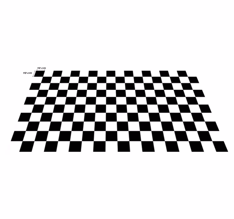 Alfombra vinílica geométrica cuadros blancos y negros - TenVinilo