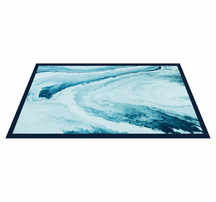 Alfombra vinilo salón patrón de aguamarina arremolinado - TenVinilo
