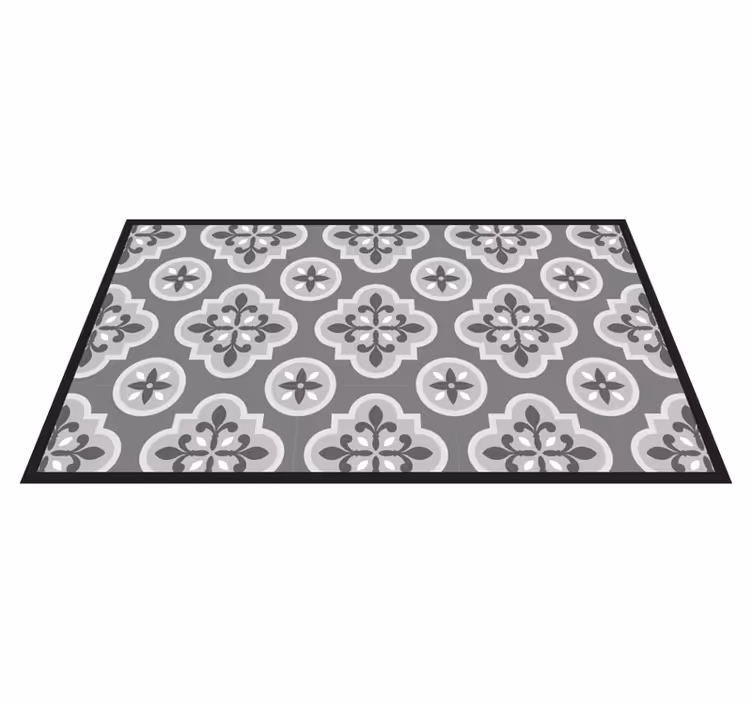 Alfombra hidráulica patrón azulejos grises - TenVinilo