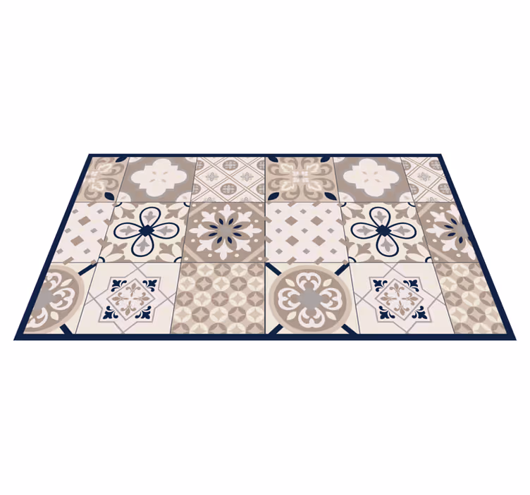 Alfombra hidráulica vinílica diseño elegante beige - TenVinilo