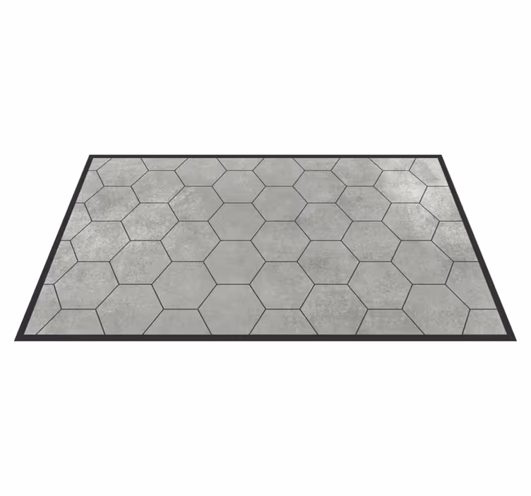 Alfombra vinilo baño motivo gris hexagonal - TenVinilo