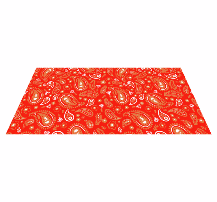Alfombra vinílica mosaico estampado paisley vibrante - TenVinilo