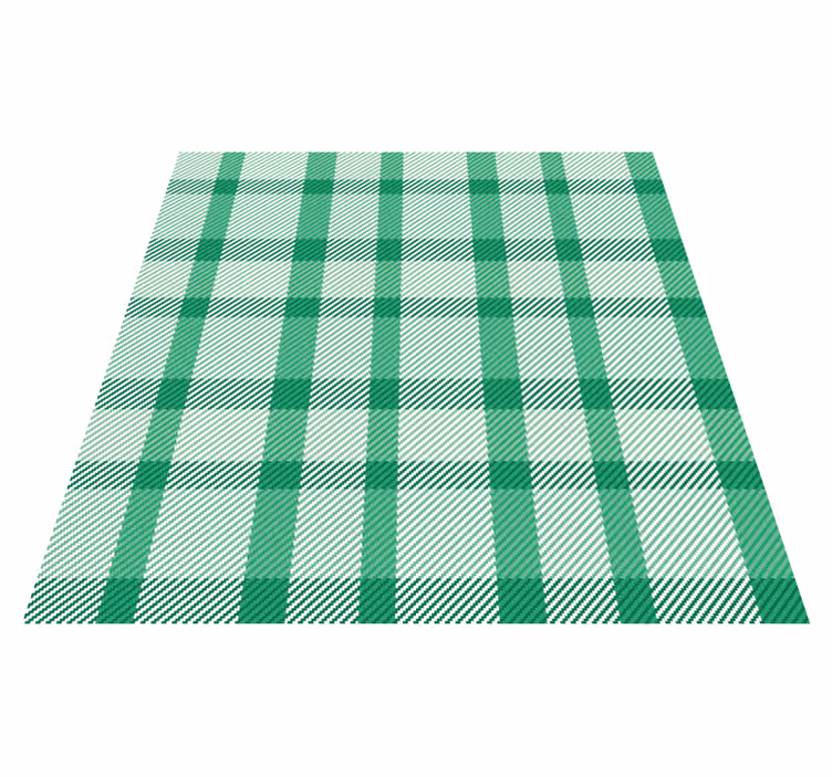 Alfombra vinílica rayas motivo de cuadros verdes - TenVinilo