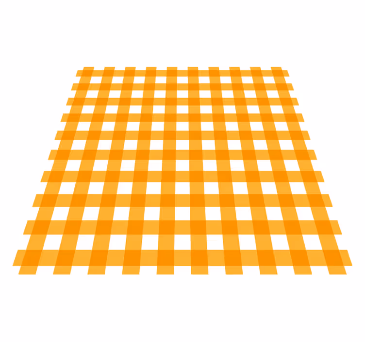 Alfombra vinilo cuadrada Cuadrados con motivos naranjas y blancos - TenVinilo