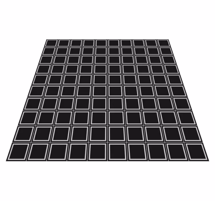 Alfombra hidráulica vinílica disposición cuadrada geométrica - TenVinilo