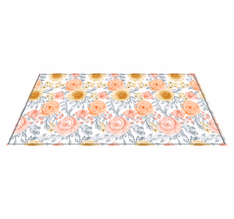 Alfombra vinílica entrada emblema de flor - TenVinilo