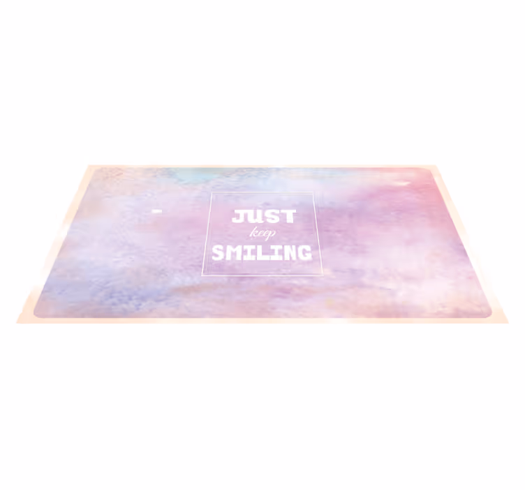 Alfombra vinilo rectangular Solo sigue sonriendo acuarela - TenVinilo