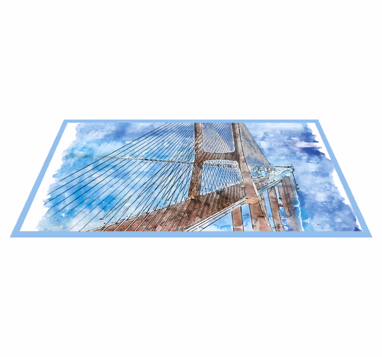 Alfombra vinilo salón ilustración del puente - TenVinilo