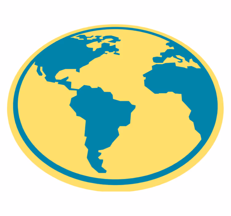 Alfombra vinílica redonda mapa geográfico del mundo - TenVinilo