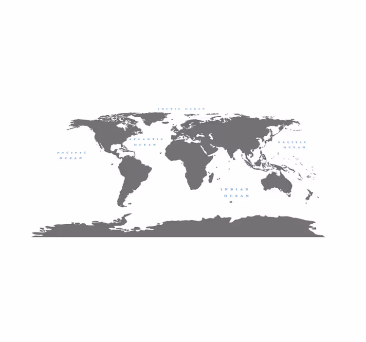 Alfombra vinilo salón mapa del mundo estilizado - TenVinilo