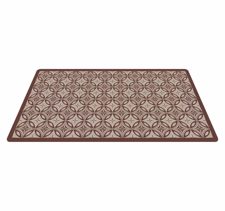 Alfombra vinílica mosaico formas estampadas marrones - TenVinilo